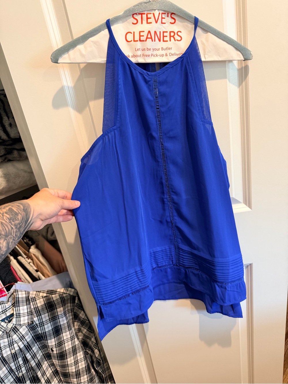 Blue Halter Camisole Top